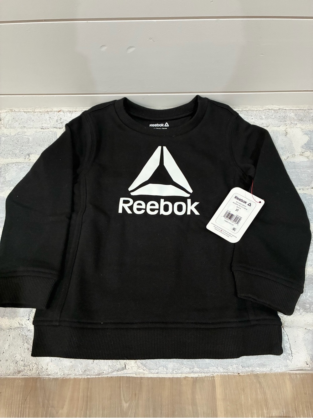 Reebok Kids' Black Logo Sweatshirt-3T- New
